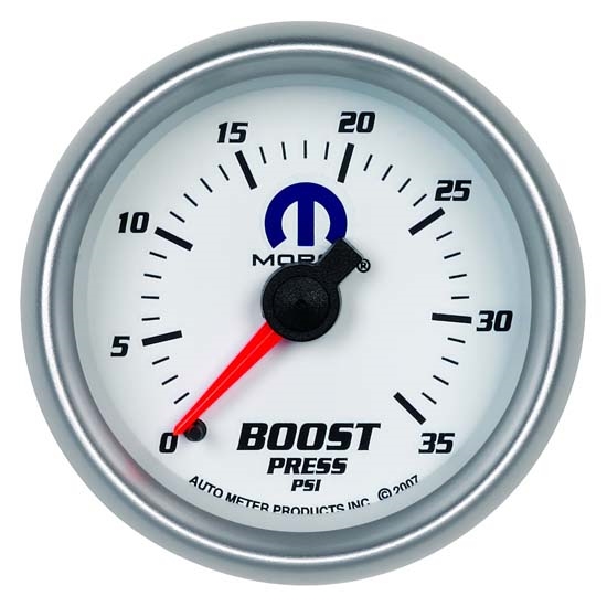 Auto Meter 880025 Mopar Mechanical Boost Gauge, 2-1/16 Inch, 35 PSI