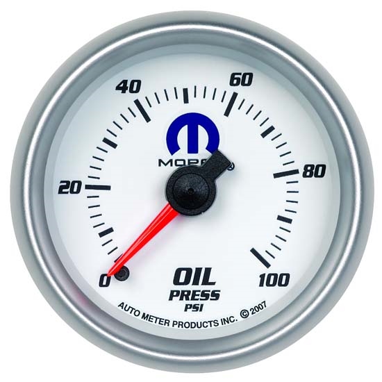 Auto Meter 880028 Mopar Mechanical Oil Pressure Gauge, 2-1/16 Inch