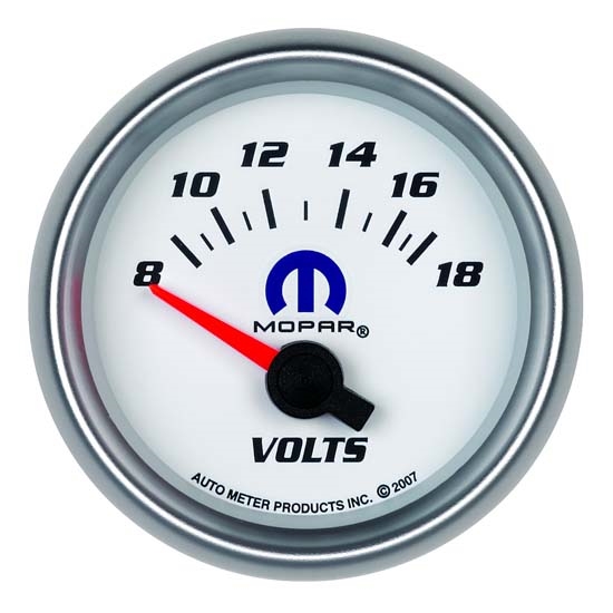 Auto Meter 880035 Mopar Air-Core Voltmeter Gauge, 2-1/16 Inch, 18V