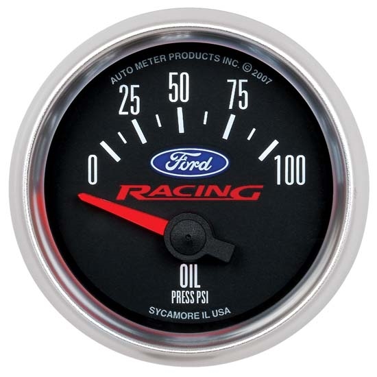 Auto Meter 880076 Ford Racing Air-Core Oil Pressure Gauge, 2-1/16 Inch