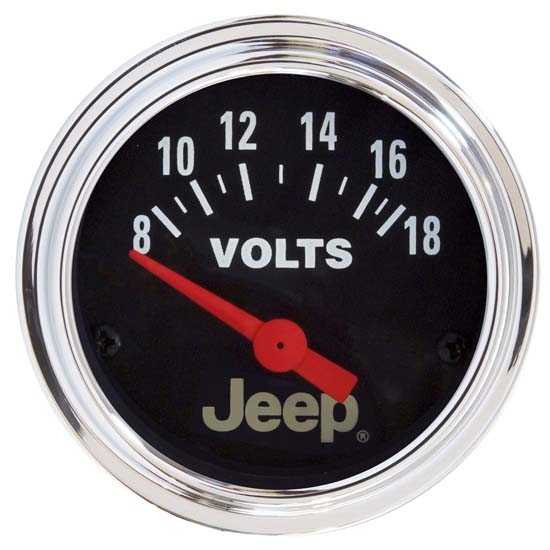 Auto Meter 880242 Jeep Air-Core Voltmeter Gauge, 2-1/16 Inch