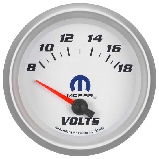 Auto Meter 880252 Mopar Air-Core Voltmeter Gauge, 2-5/8 Inch, 18V
