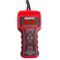 Auto Meter BT-400 Battery Tester, 12V Heavy Duty, Autogage