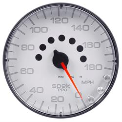 Auto Meter P230128 Spek-Pro Speedometer, 5, 0-180 MPH, Flat Lens