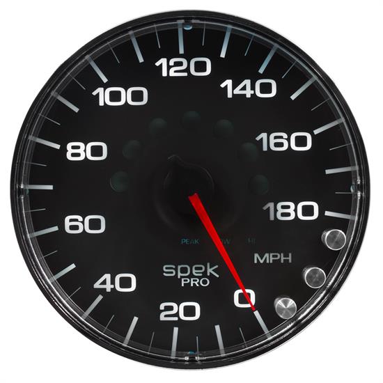 Auto Meter P230318 Spek-Pro Speedometer, 5, 0-180 MPH, Flat Lens