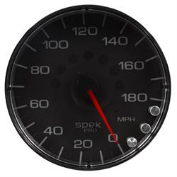 Auto Meter P230318 Spek-Pro Speedometer, 5, 0-180 MPH, Flat Lens
