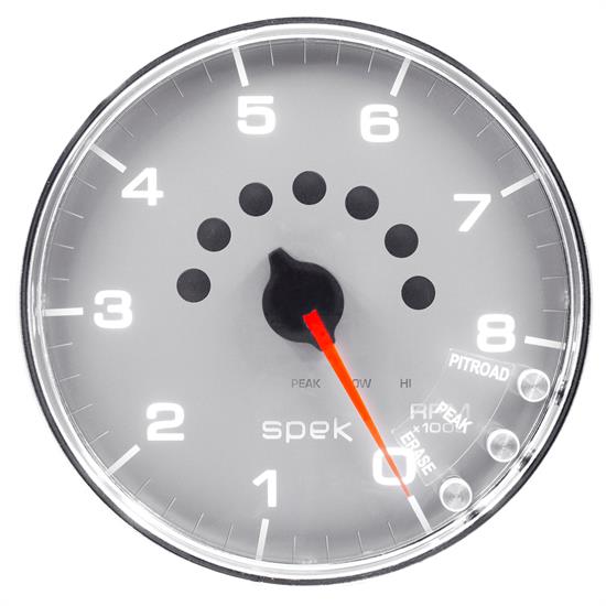 Auto Meter P23821 Spek-Pro Tachometer, 5, 0-8,000 RPM, Domed Lens