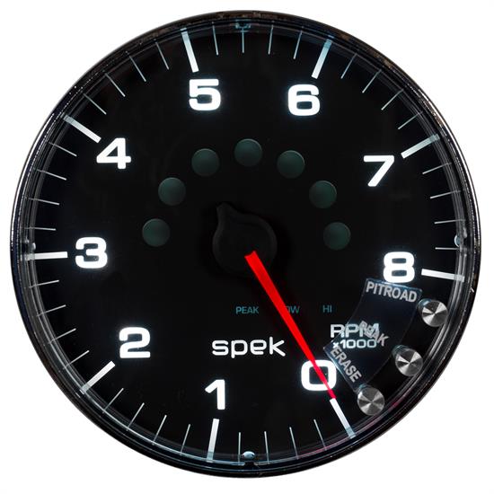 Auto Meter P238318 Spek-Pro Tachometer, 5, 0-8,000 RPM, Flat Lens