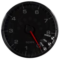 Auto Meter P238318 Spek-Pro Tachometer, 5, 0-8,000 RPM, Flat Lens