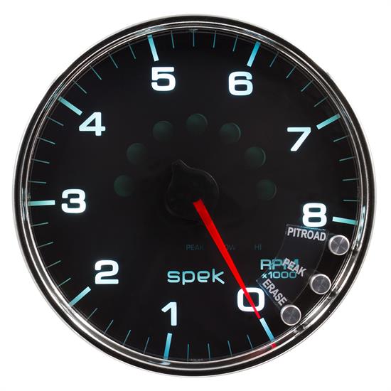 Auto Meter P23831 Spek-Pro Tachometer, 5, 0-8,000 RPM, Domed Lens
