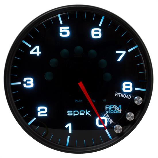 Auto Meter P23852 Spek-Pro Tachometer, 5, 0-8,000 RPM, Domed Lens
