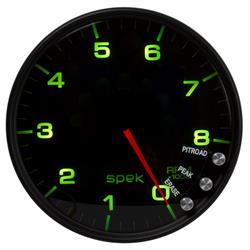 Auto Meter P23852 Spek-Pro Tachometer, 5, 0-8,000 RPM, Domed Lens