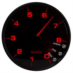 Auto Meter P23852 Spek-Pro Tachometer, 5, 0-8,000 RPM, Domed Lens