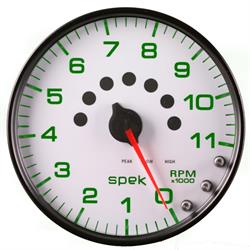 Auto Meter P23912 Spek-Pro Tachometer, 5, 0-11,000 RPM, Domed Lens