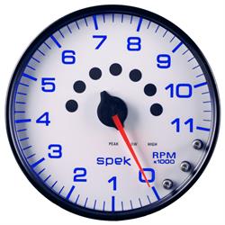 Auto Meter P23912 Spek-Pro Tachometer, 5, 0-11,000 RPM, Domed Lens
