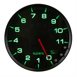 Auto Meter P23952 Spek-Pro Tachometer, 5, 0-11,000 RPM, Domed Lens