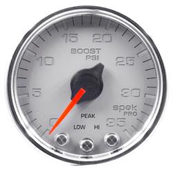 Auto Meter P30321 Spek-Pro Boost Gauge, 2-1/16, 0-35 PSI, Domed Lens