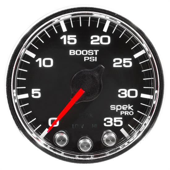 Auto Meter P30331 Spek-Pro Boost Gauge, 2-1/16, 0-35 PSI, Domed Lens