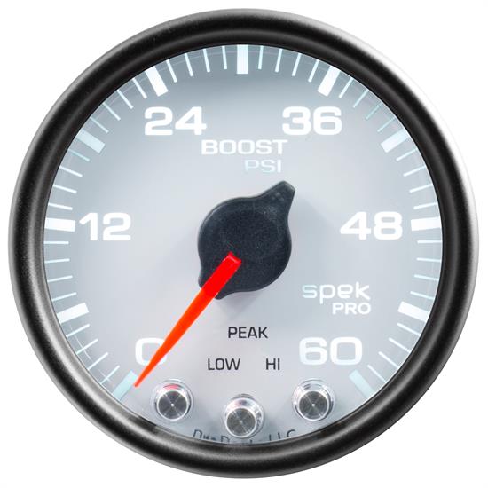 Auto Meter P30412 Spek-Pro Boost Gauge, 2-1/16, 0-60 PSI, Domed Lens