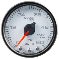 Auto Meter P30412 Spek-Pro Boost Gauge, 2-1/16, 0-60 PSI, Domed Lens