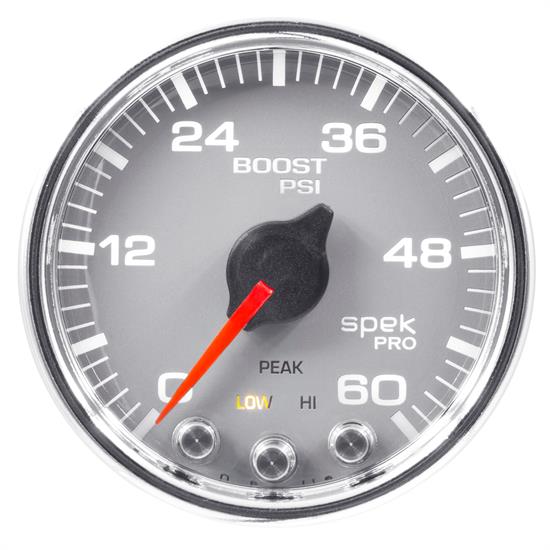 Auto Meter P30421 Spek-Pro Boost Gauge, 2-1/16, 0-60 PSI, Domed Lens