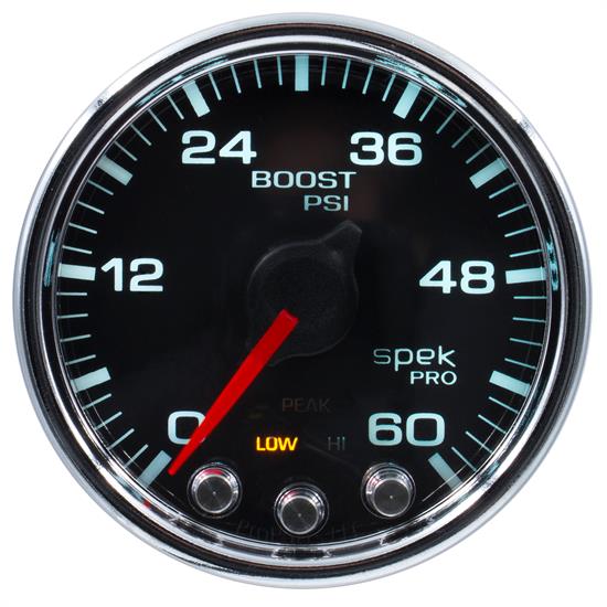 Auto Meter P30431 Spek-Pro Boost Gauge, 2-1/16, 0-60 PSI, Domed Lens