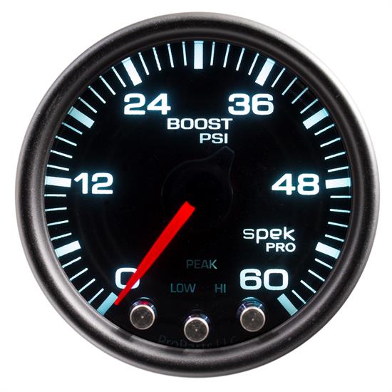 Auto Meter P30452 Spek-Pro Boost Gauge, 2-1/16, 0-60 PSI, Domed Lens