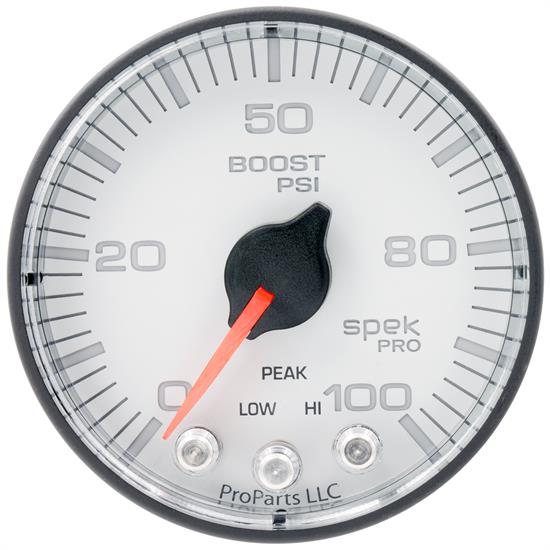 Auto Meter P305128 Spek-Pro Boost Gauge, 2-1/16, 0-100 PSI, Flat Lens