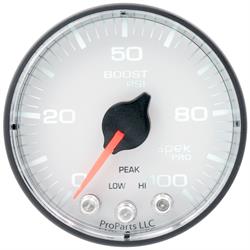 Auto Meter P305128 Spek-Pro Boost Gauge, 2-1/16, 0-100 PSI, Flat Lens