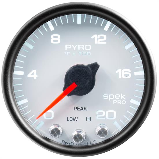 Auto Meter P31012 Spek-Pro Boost/Pyro Gauge, 2-1/16, 0-2000 Deg., Domed