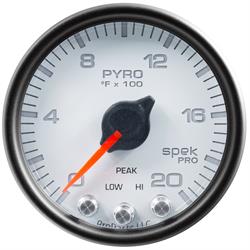 Auto Meter P31012 Spek-Pro Boost/Pyro Gauge, 2-1/16, 0-2000 Deg., Domed