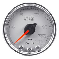 Auto Meter P31021 Spek-Pro Boost/Pyro Gauge, 2-1/16, 0-2000 Deg., Domed