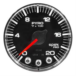 AutoMeter P310318 Spek-Pro Boost/Pyro Gauge,2-1/16,0-2000,Flat