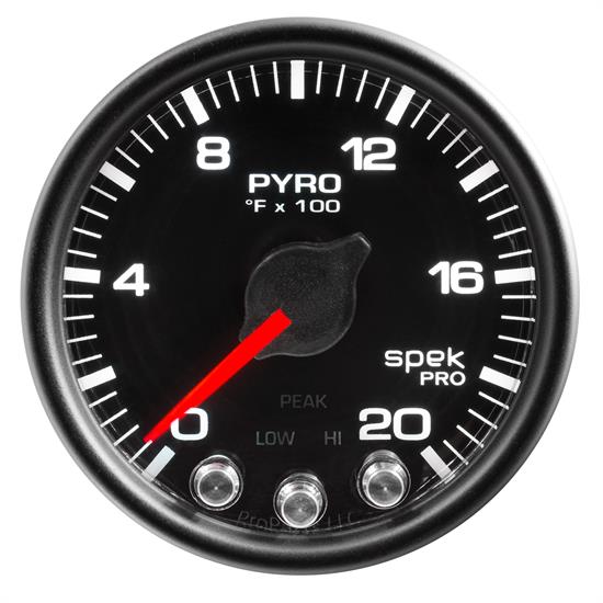 Auto Meter P31032 Spek-Pro Boost/Pyro Gauge, 2-1/16, 0-2000 Deg., Domed