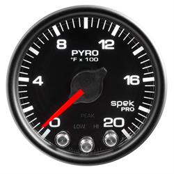 AutoMeter P31032 Spek-Pro Boost/Pyro Gauge,2-1/16,0-2000,Domed