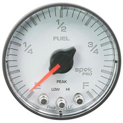 AutoMeter P312128 Spek-Pro Fuel Level Gauge,2-1/16,0-300 Ohm,Flat