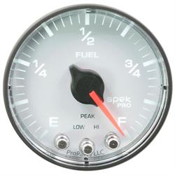 AutoMeter P312128 Spek-Pro Fuel Level Gauge,2-1/16,0-300 Ohm,Flat