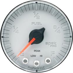 AutoMeter P312218 Spek-Pro Fuel Level Gauge,2-1/16,0-300 Ohm,Flat