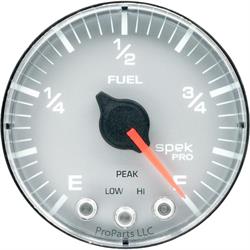 AutoMeter P312218 Spek-Pro Fuel Level Gauge,2-1/16,0-300 Ohm,Flat