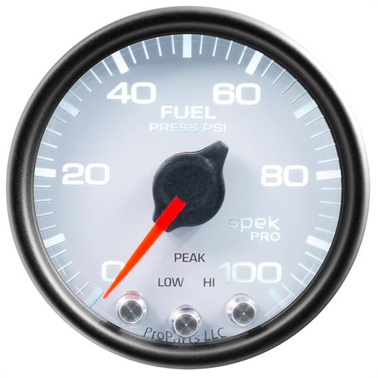 Auto Meter P31412 Spek-Pro Fuel Pressure Gauge, 2-1/16, 0-100 PSI, Domed