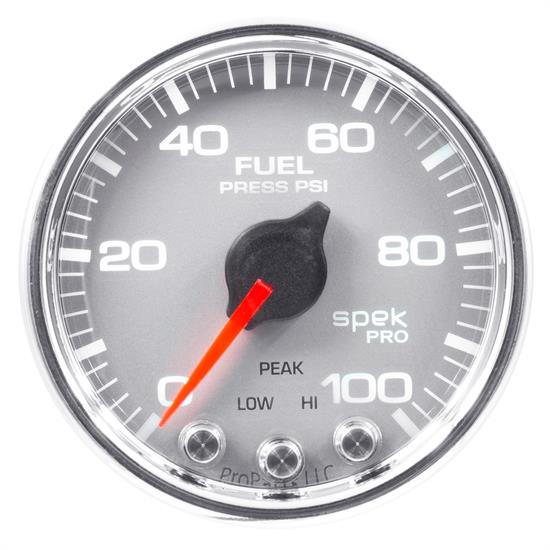 Auto Meter P31421 Spek-Pro Fuel Pressure Gauge, 2-1/16, 0-100 PSI, Domed