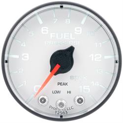 AutoMeter P315128 Spek-Pro Fuel Press. Gauge,2-1/16,0-15 PSI,Flat