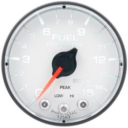 Auto Meter P315128 Spek-Pro Fuel Pressure Gauge, 2-1/16, 0-15 PSI, Flat