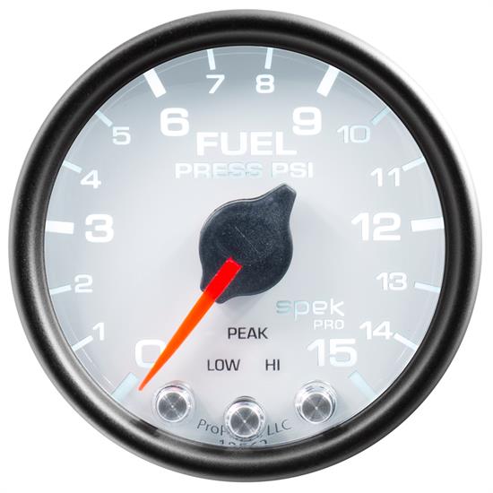 Auto Meter P31512 Spek-Pro Fuel Pressure Gauge, 2-1/16, 0-15 PSI, Domed
