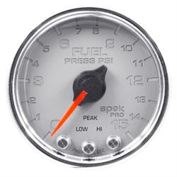 AutoMeter P31521 Spek-Pro Fuel Press. Gauge,2-1/16,0-15 PSI,Domed
