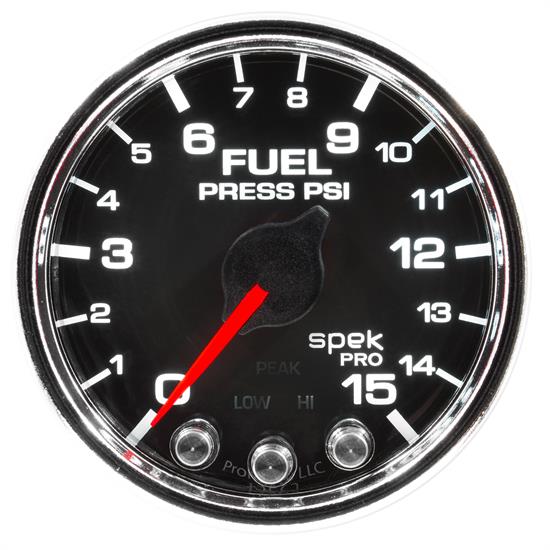 Auto Meter P31531 Spek-Pro Fuel Pressure Gauge, 2-1/16, 0-15 PSI, Domed