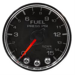 AutoMeter P31531 Spek-Pro Fuel Press. Gauge,2-1/16,0-15 PSI,Domed