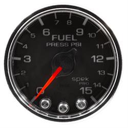 Auto Meter P31531 Spek-Pro Fuel Pressure Gauge, 2-1/16, 0-15 PSI, Domed