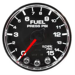 AutoMeter P31531 Spek-Pro Fuel Press. Gauge,2-1/16,0-15 PSI,Domed