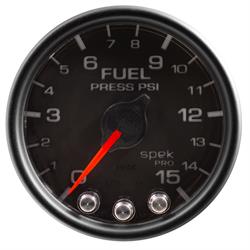 Auto Meter P31532 Spek-Pro Fuel Pressure Gauge, 2-1/16, 0-15 PSI, Domed